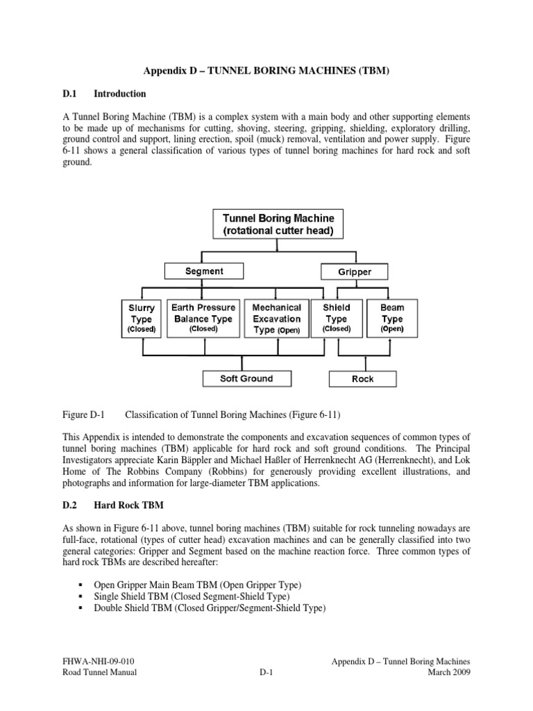 Overview of Tunnel Boring Machines | PDF | Tunnel | Civil Engineering