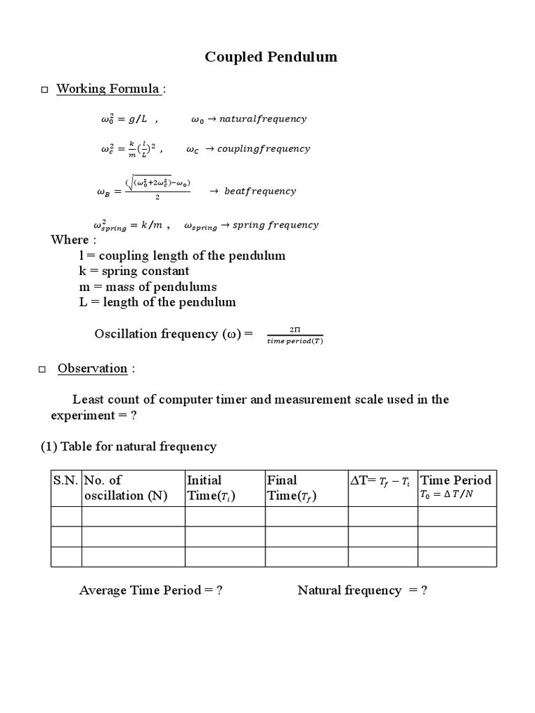 4 Coupled Pendulum | PDF