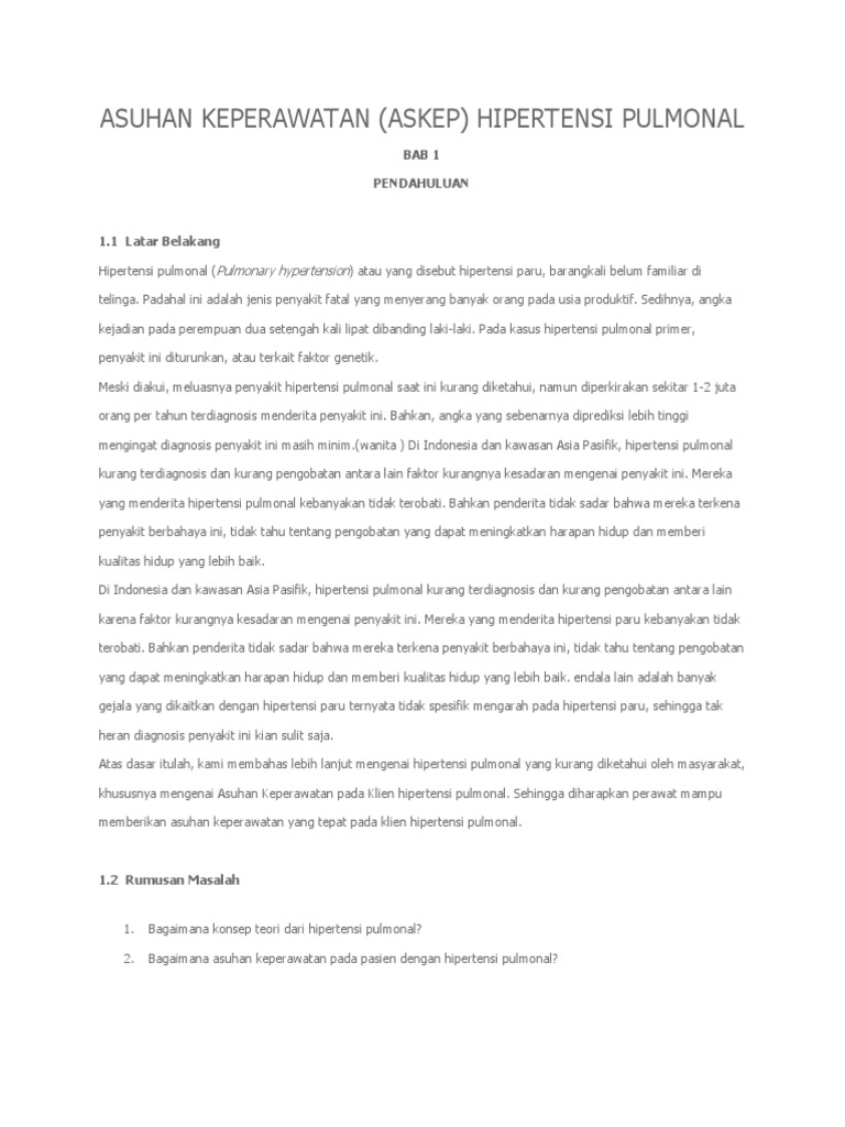 Askep Hipertensi Pulmonal