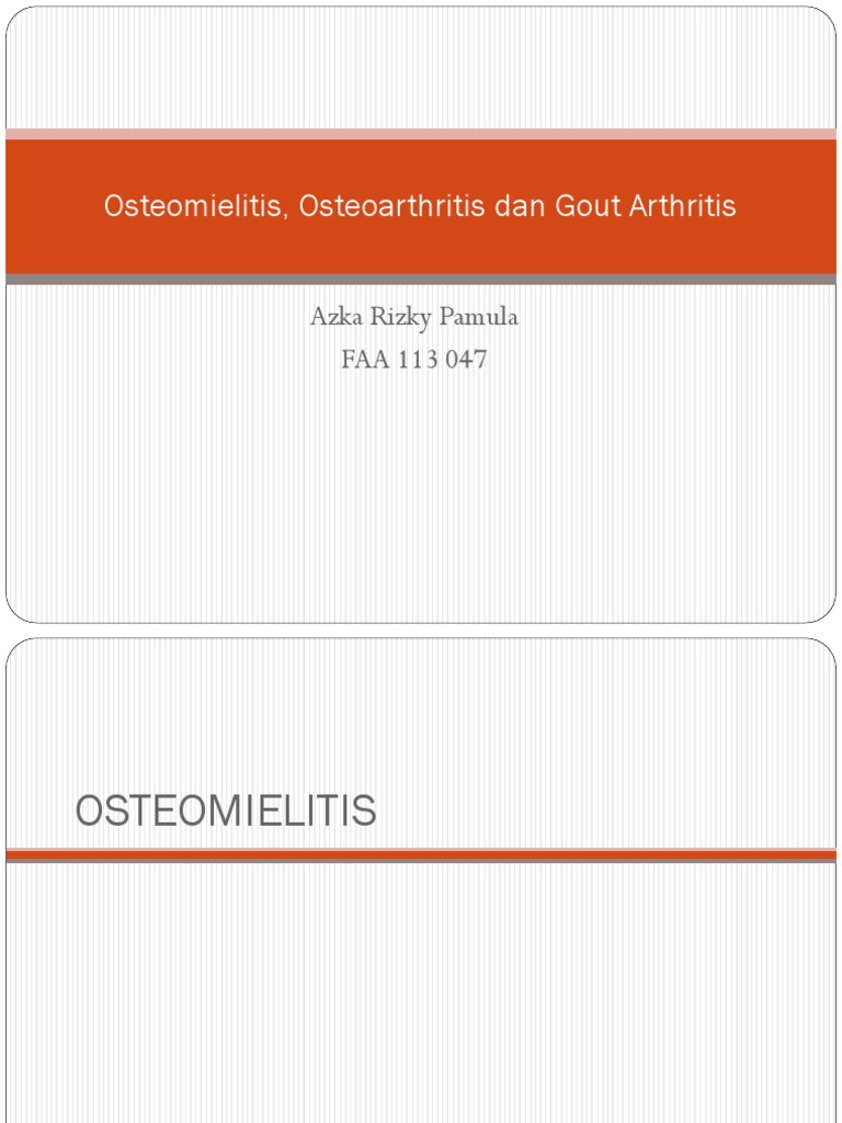 Osteomielitis, Osteoarthritis Dan Gout Arthritis PDF