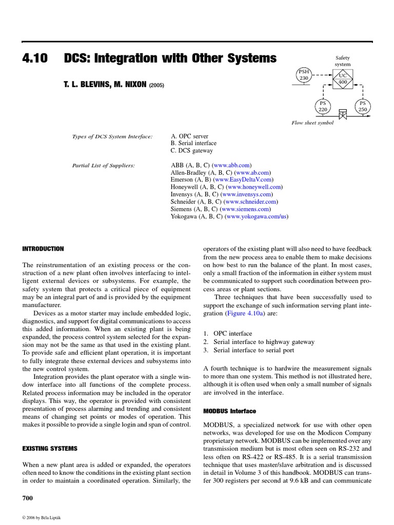 DCS - Integration With Other Systems PDF | PDF | Osi Model ...