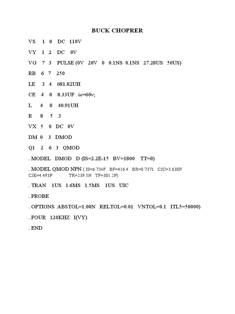 Buck Choprer Transient Analysis | PDF