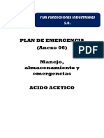 Plan de Emergencia Acido ACETICO