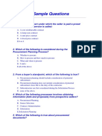 Sample Questions Procurement Contract Types