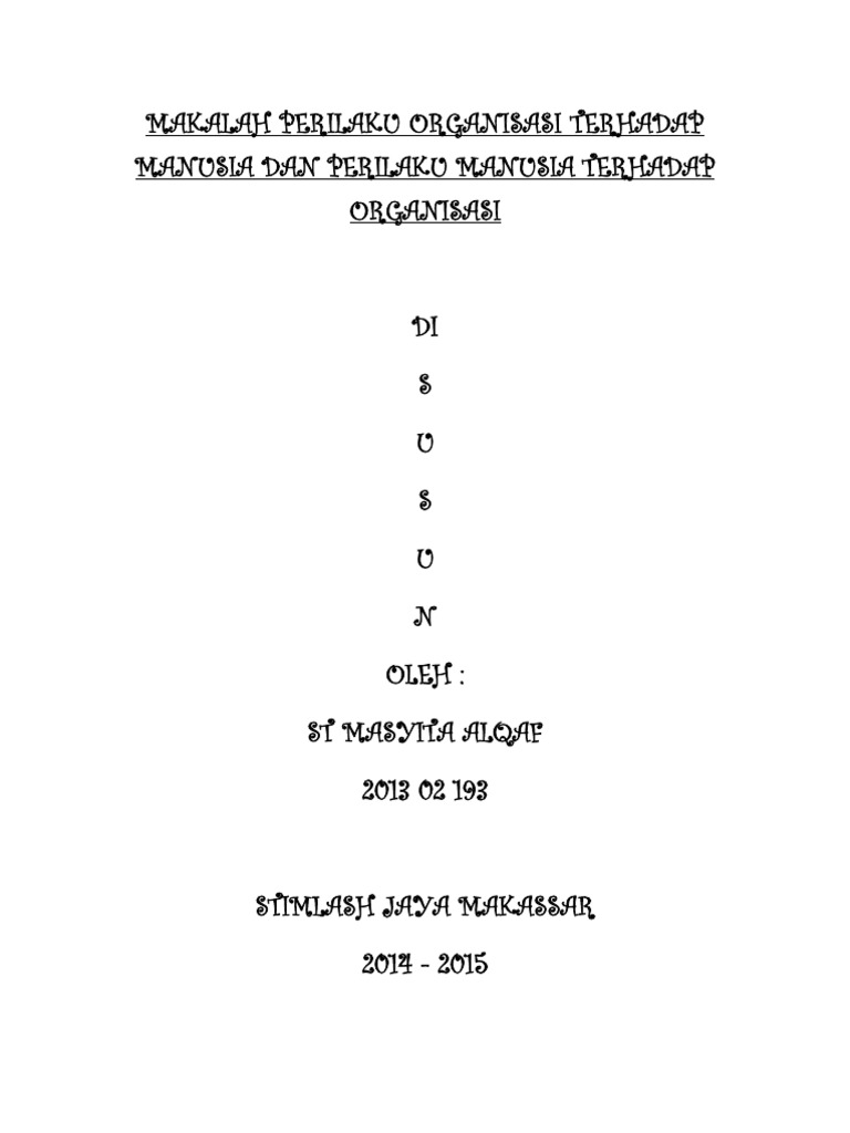 Makalah Perilaku Organisasi