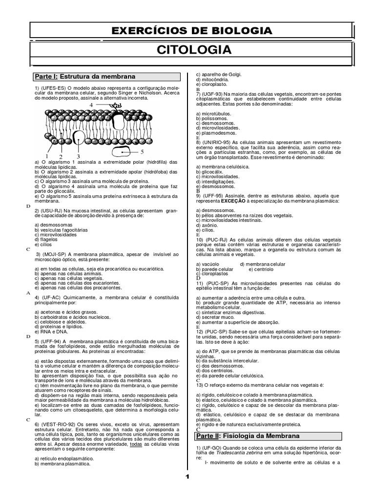 Exercicios Citologia Alun