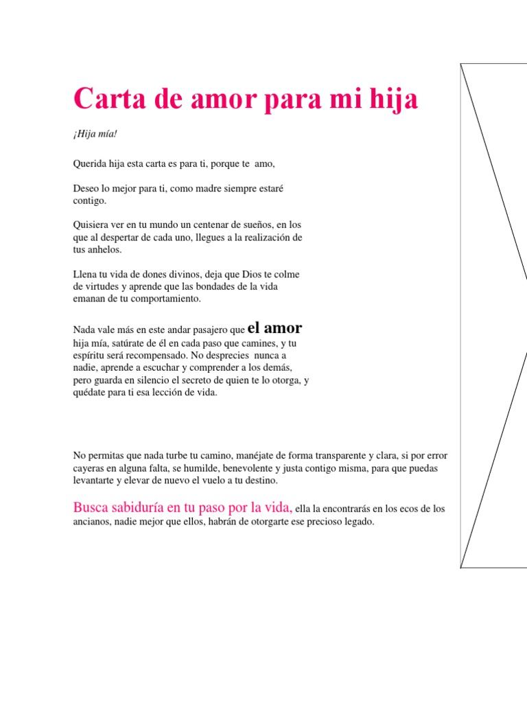 Carta de Amor Para Mi Hija