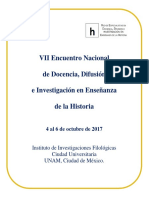 VII Encuentro Nacional de Docencia, Difusión e Investigación en Enseñanza de la Historia