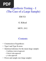 Hypothesis Testing I