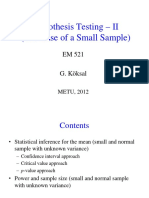 Hypothesis Testing II