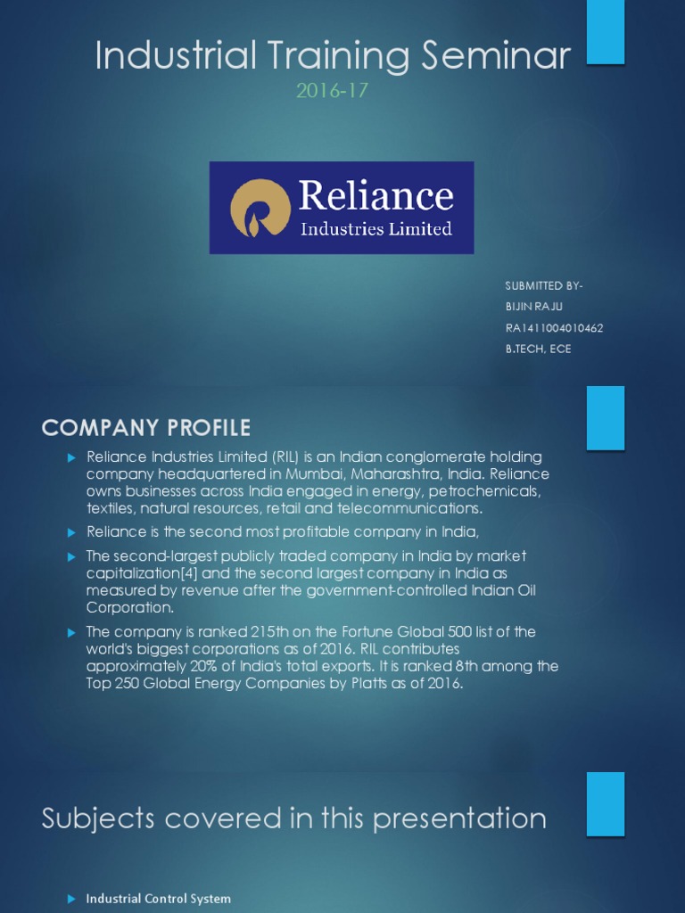 Reliance Industries: Tech Overview | PDF | Technology & Engineering