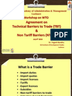 Agreement on Technical Barriers to Trade (TBT) &amp; Non Tariff Barriers (NTB’s)