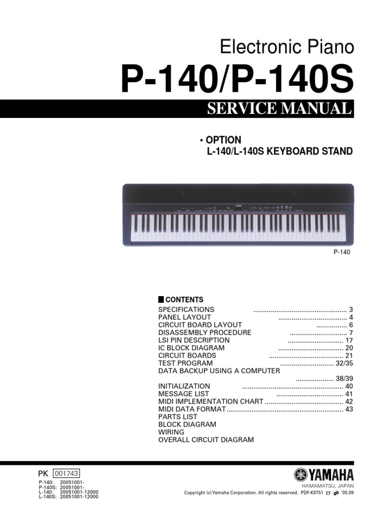 Yamaha P-140 Service Manual