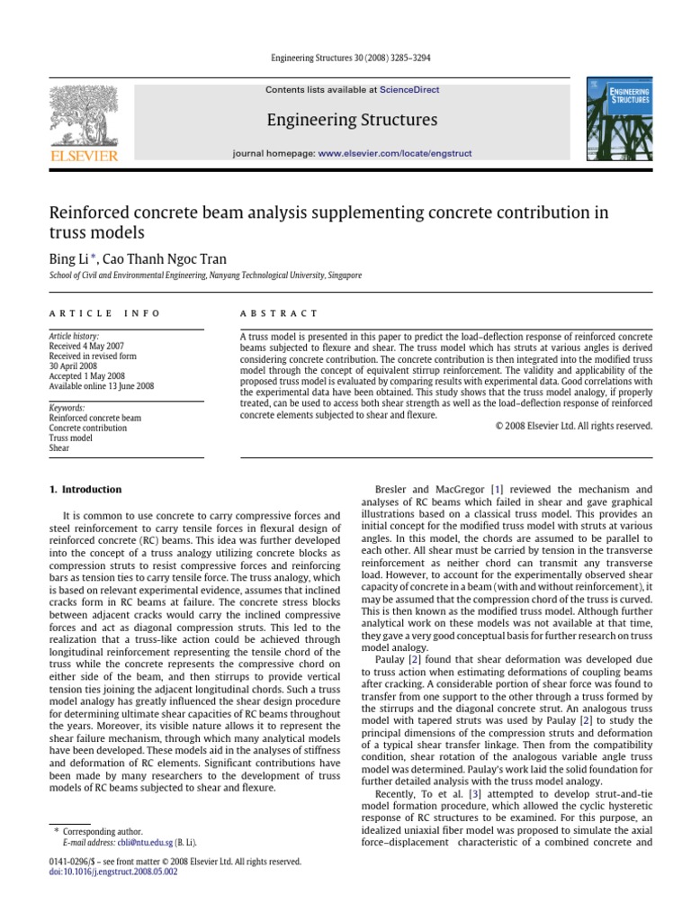 Reinforced Concrete Beam Analysis Supplementing Concrete Constribution ...