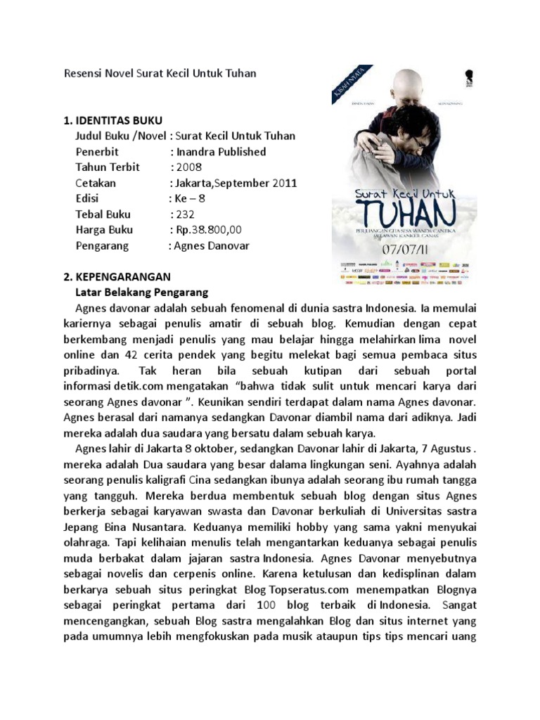 Resensi Novel Surat Kecil Untuk Tuhan