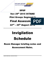Nov 29th 2015 Intake Segment 3 Pilot Groups Invigilation Schedule