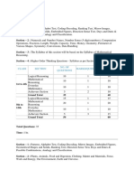 Class Section No. of Questions Marks/Question Total Marks