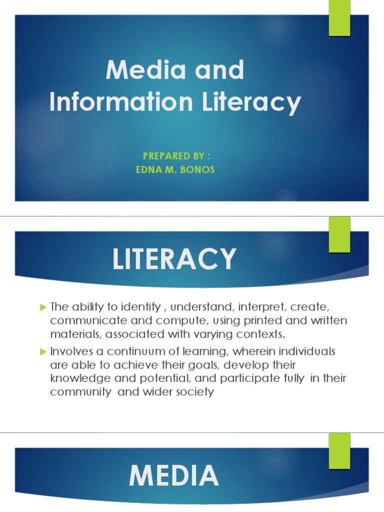 Understanding Media and Information Literacy | PDF