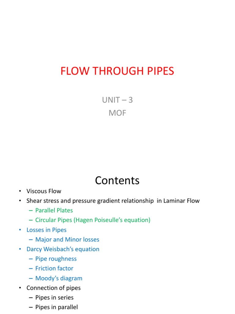 Fluid Flow in Pipes: Analysis and Losses | PDF | Fluid Dynamics | Viscosity