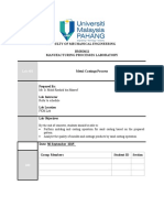 Casting Manufacturing Lab Report