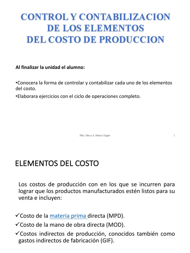 Control y Contabilización de Costos | PDF | Costo | Valoración empresarial