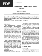 Design and Construction of A Batch Cassava Peeling Machine: Oluwole O. O., Adio M. A