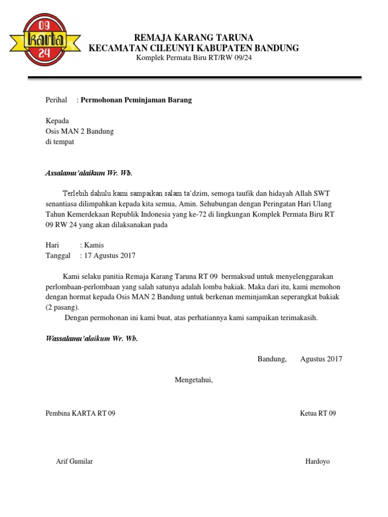 Contoh Proposal 17 Agustus Karang Taruna - Mosaicone