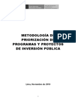 Metodologia de Priorizacion de Inversion Publica PCM