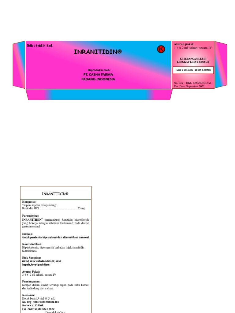 Kotak Ranitidine Injeksi | PDF