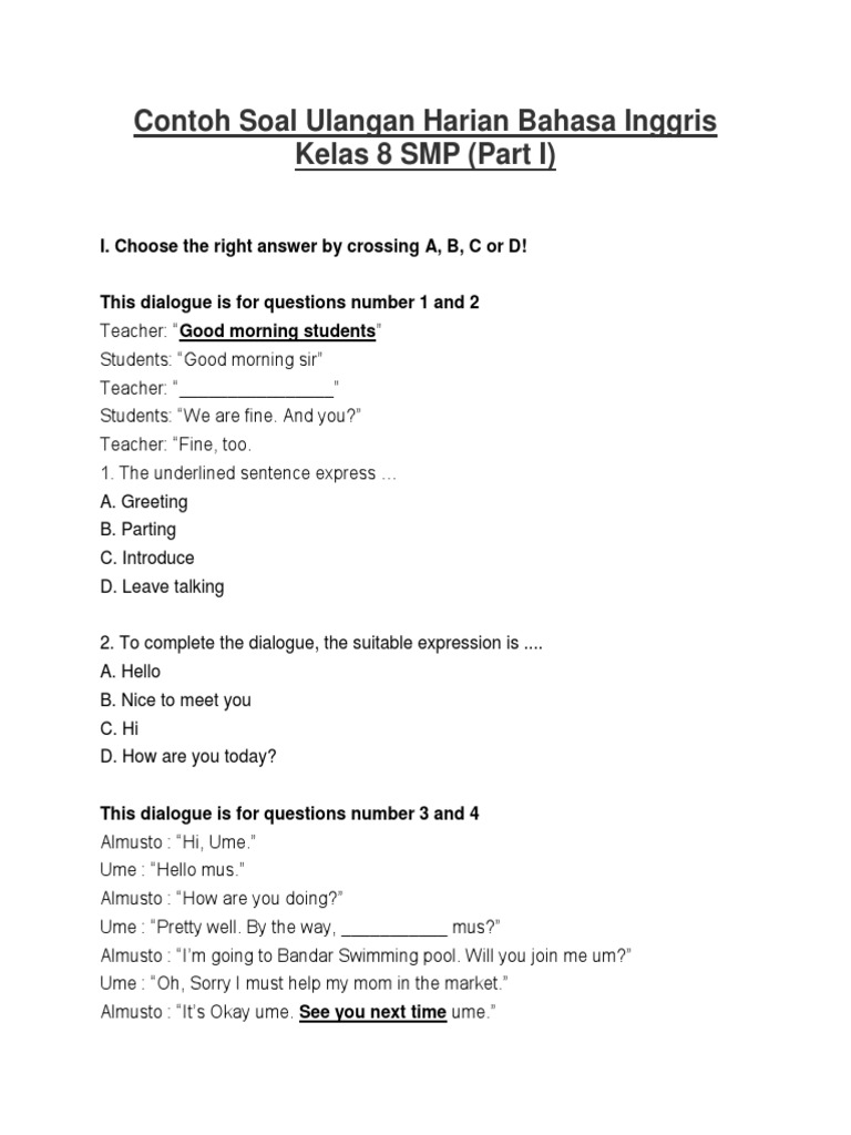 Soal Ulangan Harian Bahasa Inggris Kelas 8 Island Hawaii