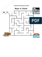 Maze To School: Individual Activity: Direction: Draw A Line To Help Doni and Dona Go To School!