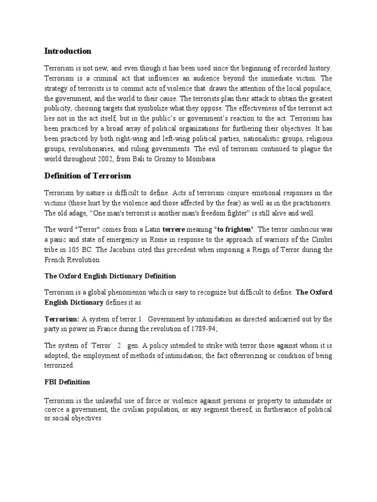 The Oxford English Dictionary Definition PDF Intimidation Violence