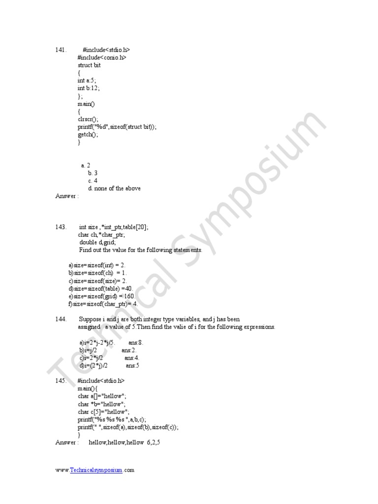 C Programming MCQ-2 | PDF | C (Programming Language) | Computer Data