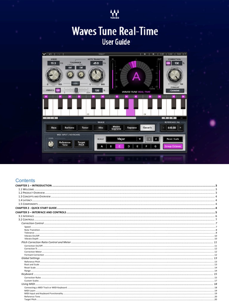 Waves Tune Real-Time | PDF | Cent (Music) | Pitch (Music)