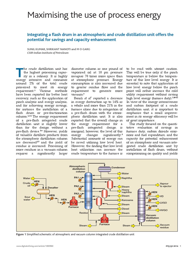 Energy Efficiency in Crude Distillation | PDF | Distillation | Petroleum