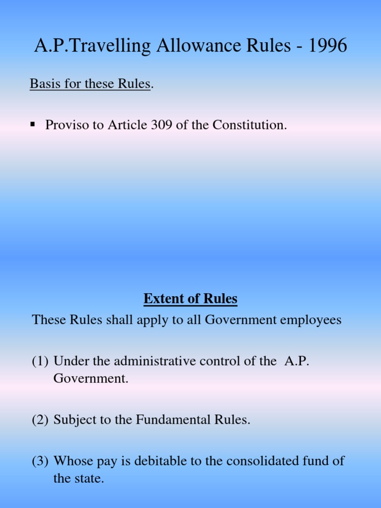 A.P Travelling Allowance Rules PDF Rail Transport Rail Freight