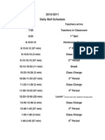 2010-2011 Bell Schedule