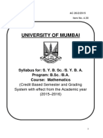 University of Mumbai: Syllabus For: S. Y. B. Sc. /S. Y. B. A. Program: B.Sc. /B.A. Course: Mathematics
