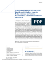 Equipamiento de Las Derivaciones Digestivas. Cuidado y Atención de Las Personas Portadoras de Colostomía o Ileostomía Definitiva o Temporal