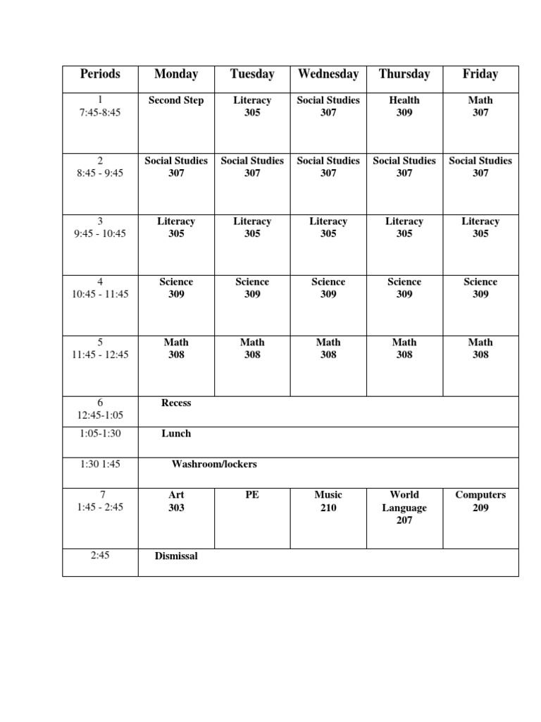 308 Math Class Schedule | PDF