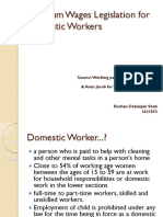 Minimum Wages Legislation for Domestic Workers