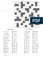 Crucigramas Operaciones Basicas - Español