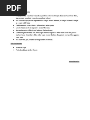 tug of war rules and regulations