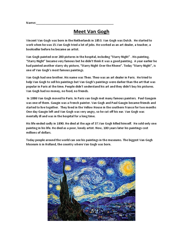 Van Goghs Life PDF