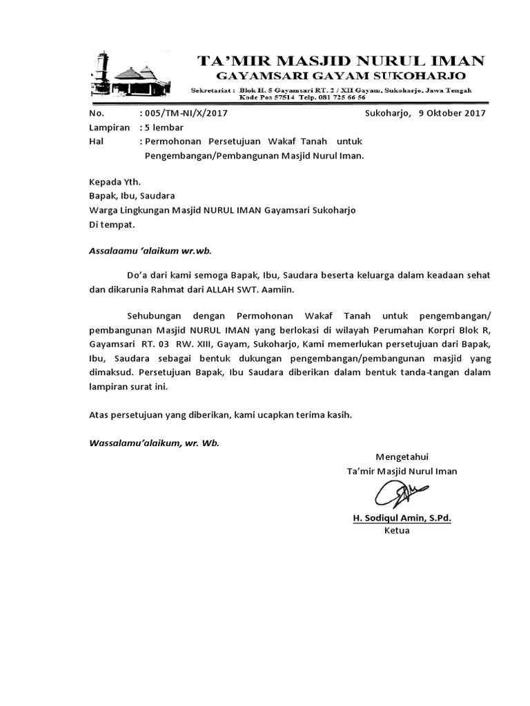 Surat Persetujuan Warga - Revisi