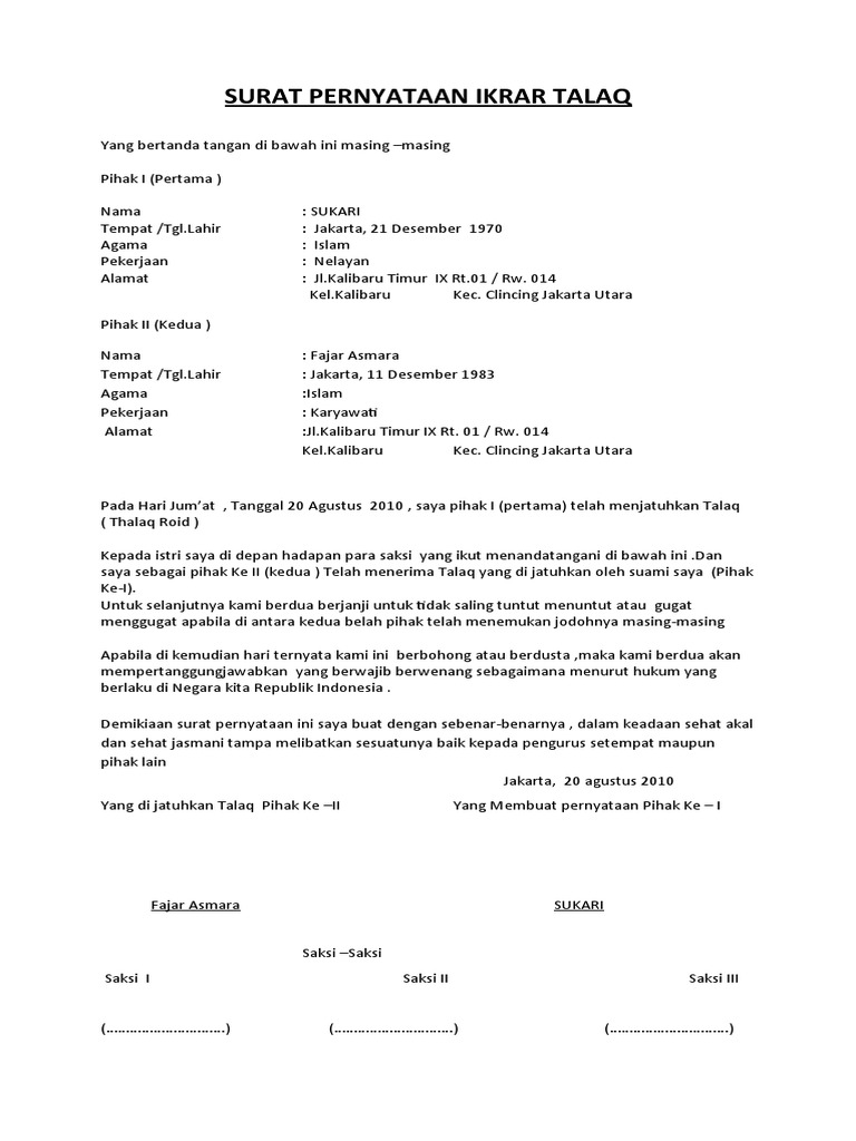 Surat Cerai
