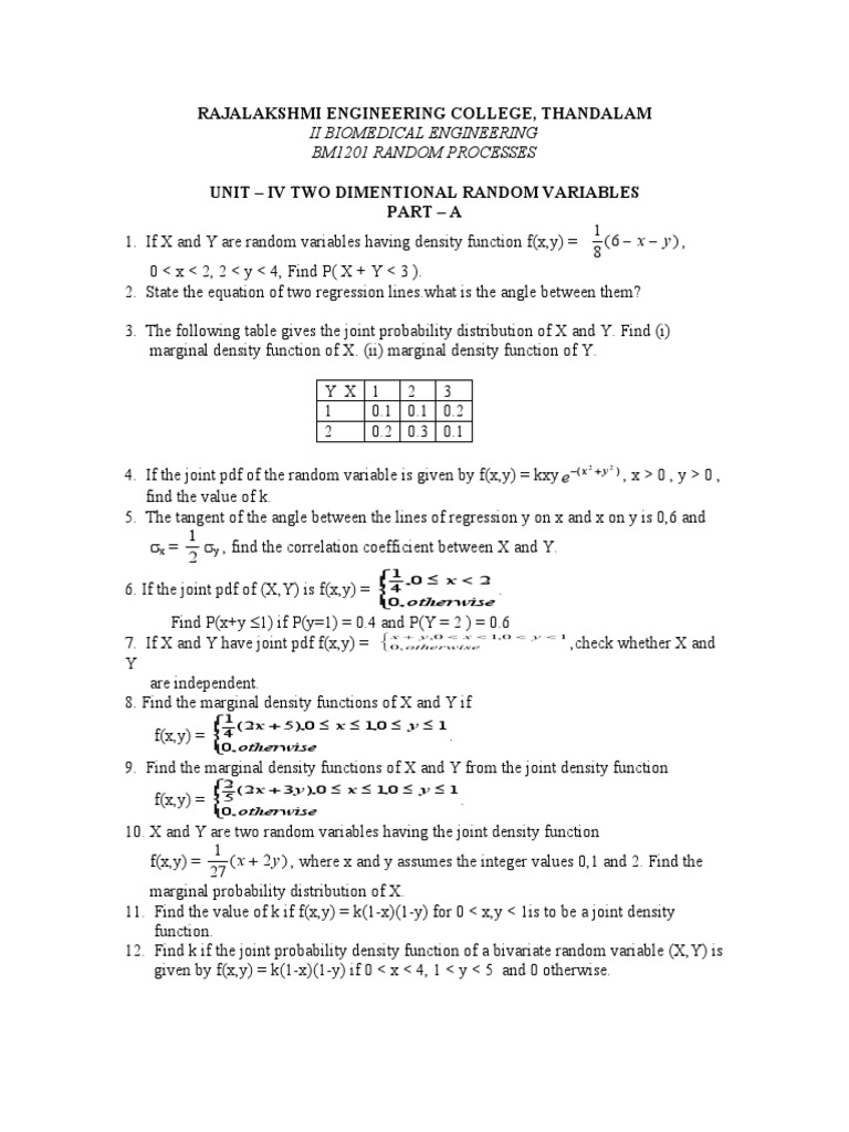 Engineering Students' Guide to Random Processes | PDF | Probability ...