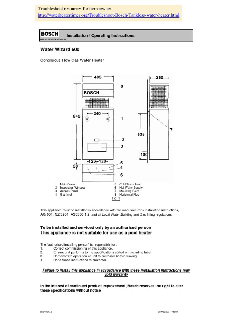 Bosch 10P Water Wizard PDF Valve Tap (Valve)