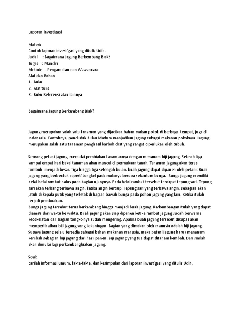 Laporan Investigasi