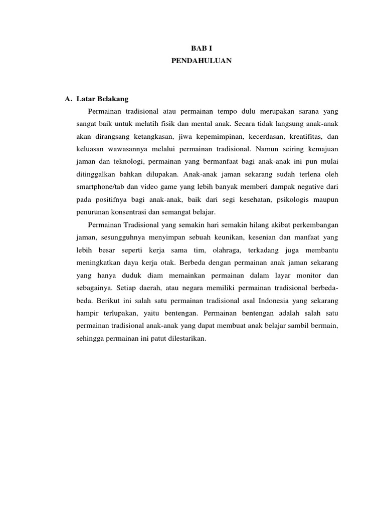 Makalah Permainan Tradisional Penjas